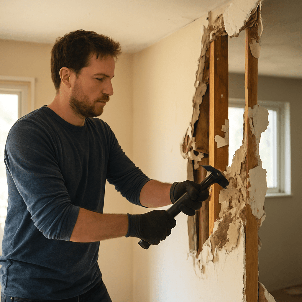 Abattre une cloison non porteuse sans fissurer le plafond
