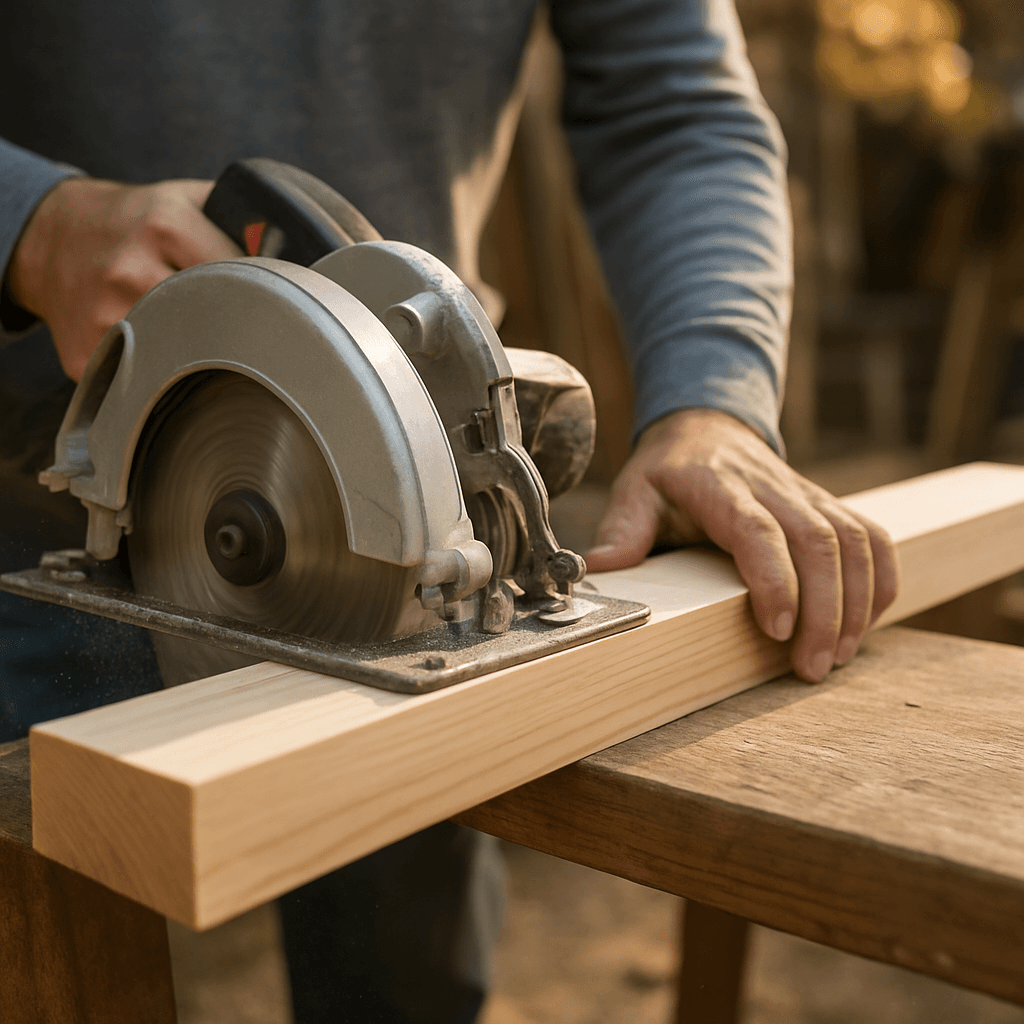 Coupe à 45° parfaite à la scie circulaire sans onglet