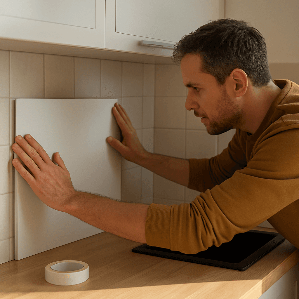 Poser une crédence de cuisine sans percer le carrelage