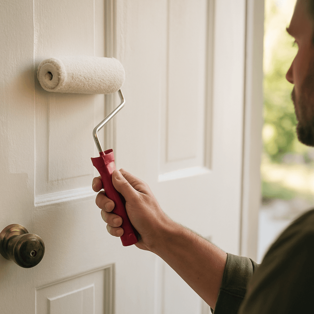Peindre une porte au rouleau laqueur sans peau d'orange