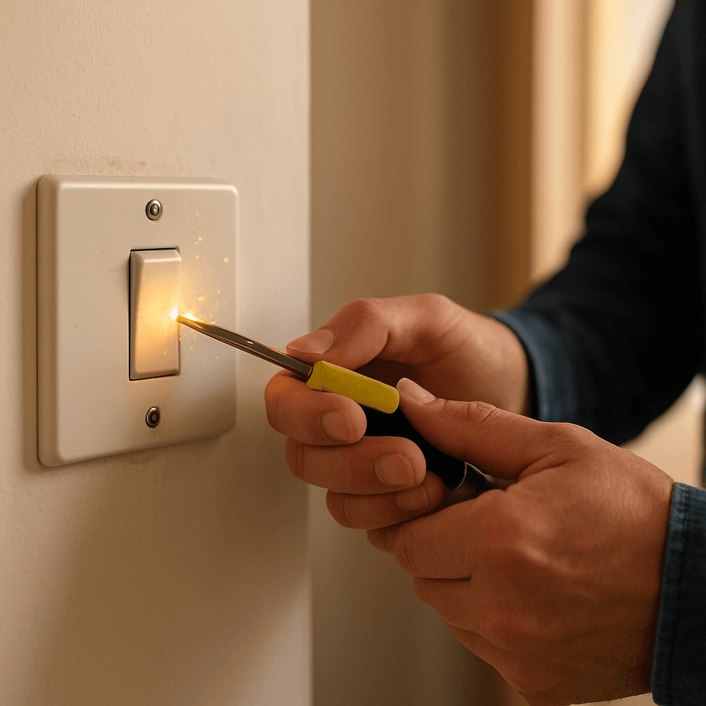 Interrupteur qui crépite : causes et réparation en sécurité