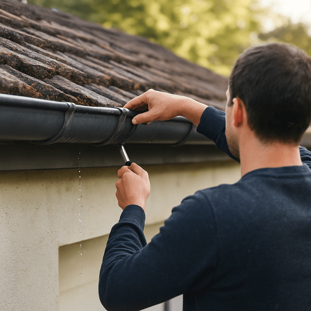 Gouttière qui déborde : régler la pente sans déposer