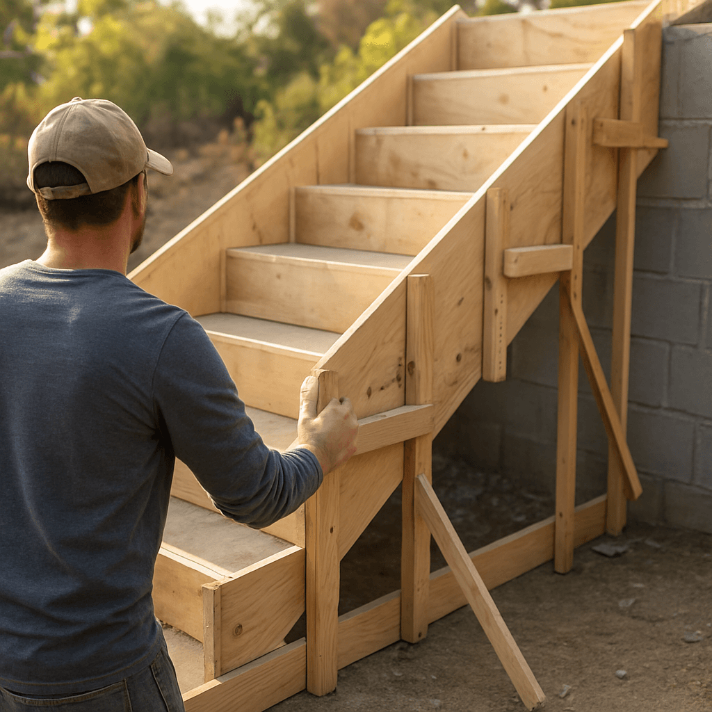 Coffrage d'escalier béton droit : guide simple et précis