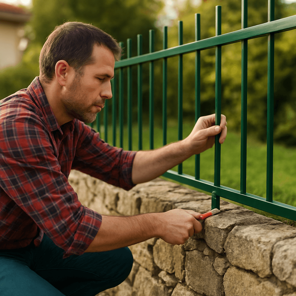 Poser une clôture sur muret irrégulier sans fissures