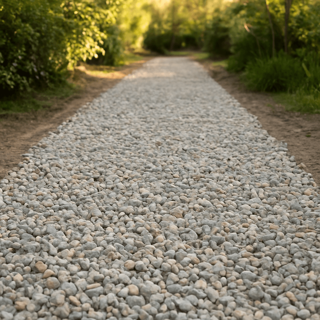 Allée en gravier stable : sous-couche anti-ornières
