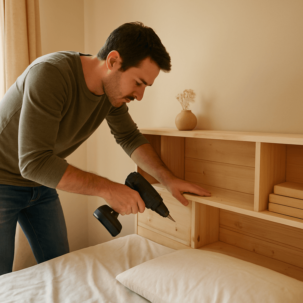 Fabriquer une tête de lit avec rangement sans mur porteur