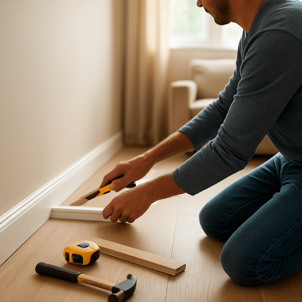 Poser des moulures au salon : coupes nettes sans onglet